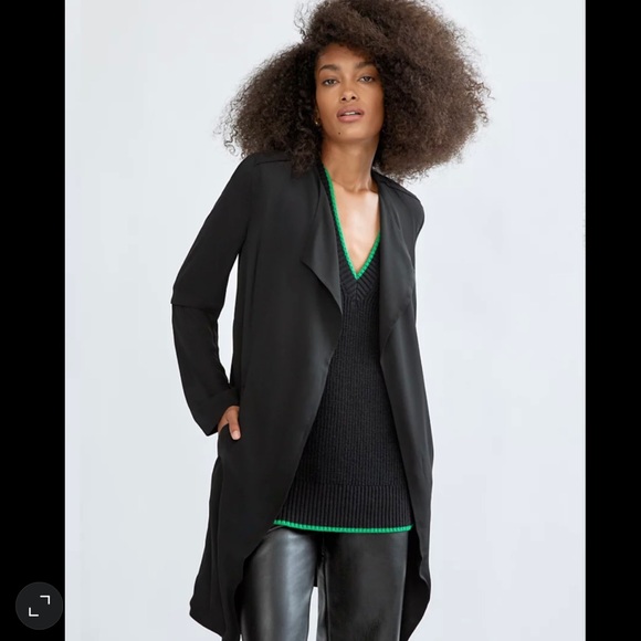 Aritzia Babaton Black Blazer Cardigan Coat Jacket - Picture 2 of 6